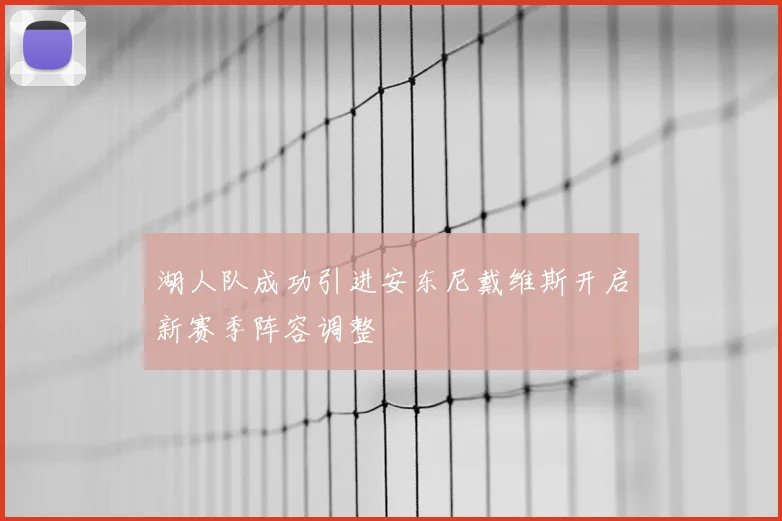 湖人队成功引进安东尼戴维斯开启新赛季阵容调整